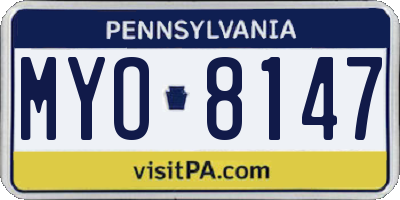PA license plate MYO8147