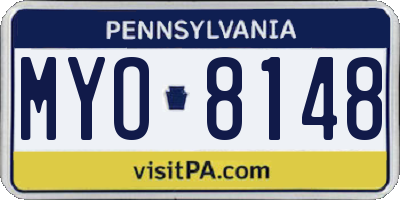 PA license plate MYO8148
