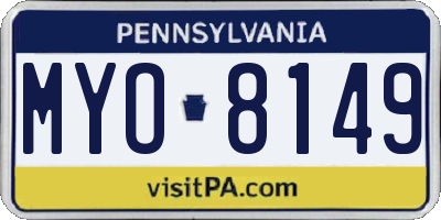 PA license plate MYO8149