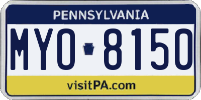 PA license plate MYO8150
