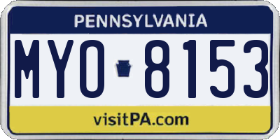 PA license plate MYO8153