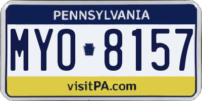 PA license plate MYO8157