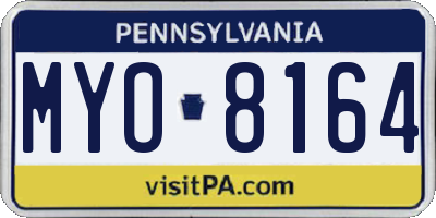 PA license plate MYO8164