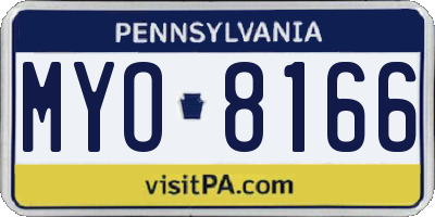 PA license plate MYO8166