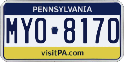 PA license plate MYO8170