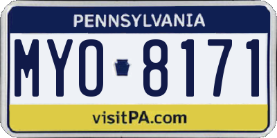 PA license plate MYO8171