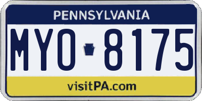 PA license plate MYO8175