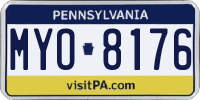 PA license plate MYO8176