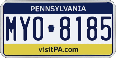 PA license plate MYO8185
