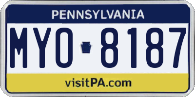 PA license plate MYO8187