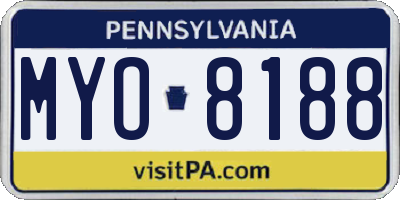PA license plate MYO8188