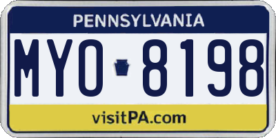 PA license plate MYO8198