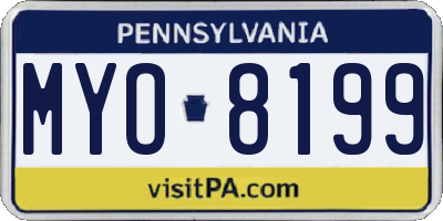 PA license plate MYO8199