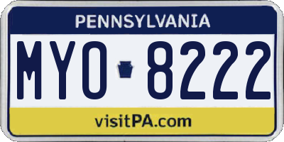 PA license plate MYO8222