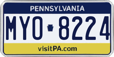 PA license plate MYO8224