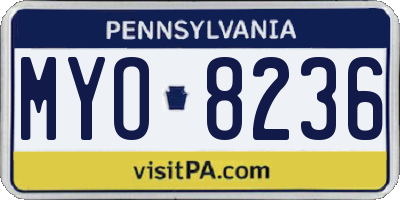 PA license plate MYO8236