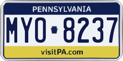 PA license plate MYO8237