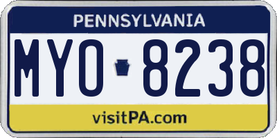 PA license plate MYO8238