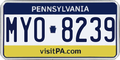 PA license plate MYO8239