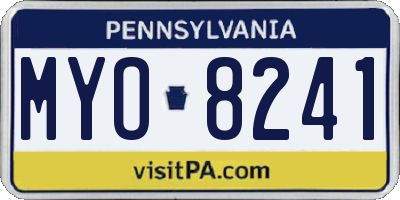 PA license plate MYO8241