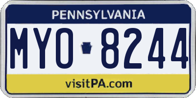 PA license plate MYO8244