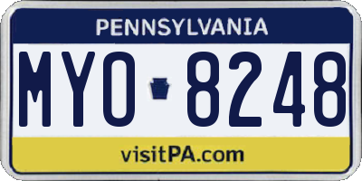 PA license plate MYO8248