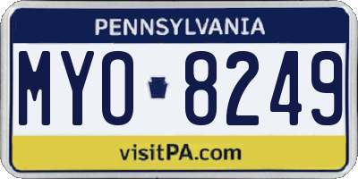 PA license plate MYO8249