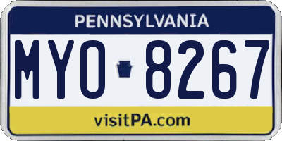 PA license plate MYO8267