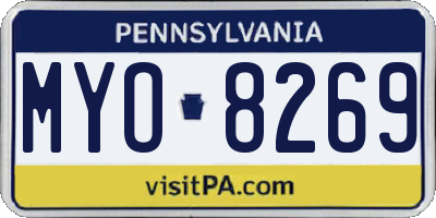 PA license plate MYO8269