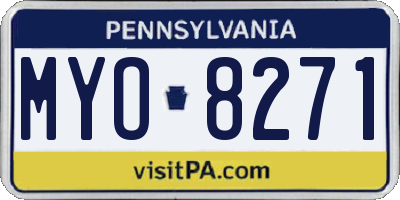 PA license plate MYO8271