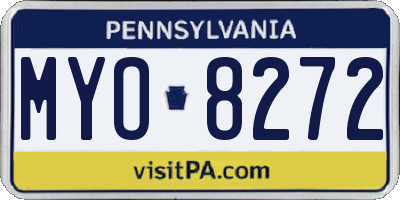 PA license plate MYO8272