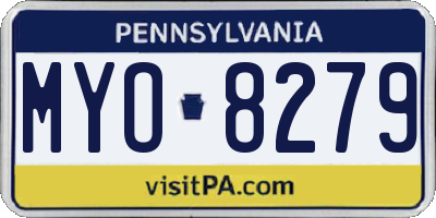 PA license plate MYO8279