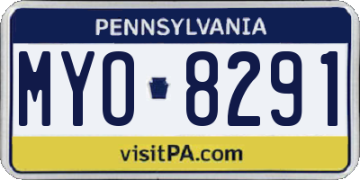 PA license plate MYO8291