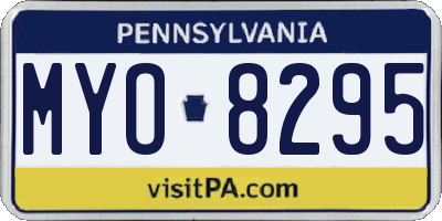 PA license plate MYO8295