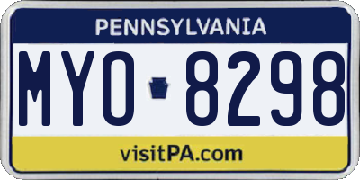 PA license plate MYO8298