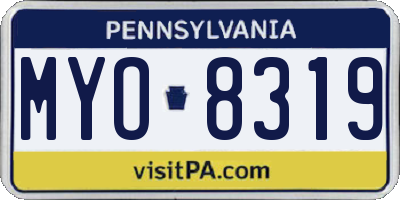 PA license plate MYO8319