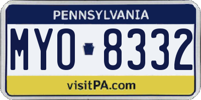 PA license plate MYO8332