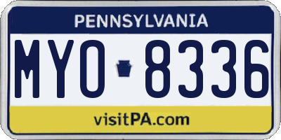 PA license plate MYO8336