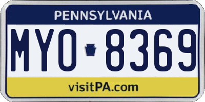 PA license plate MYO8369