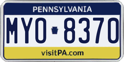 PA license plate MYO8370