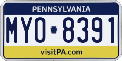 PA license plate MYO8391