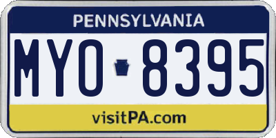 PA license plate MYO8395