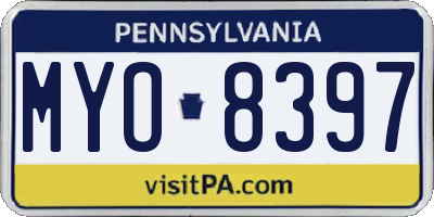 PA license plate MYO8397