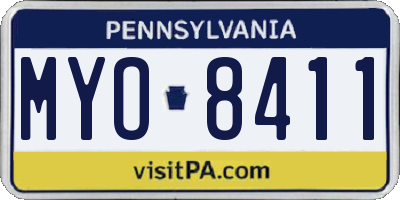 PA license plate MYO8411