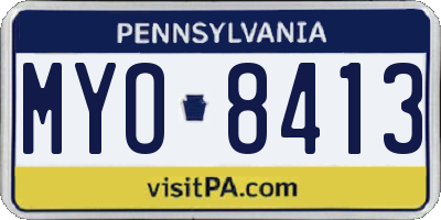 PA license plate MYO8413