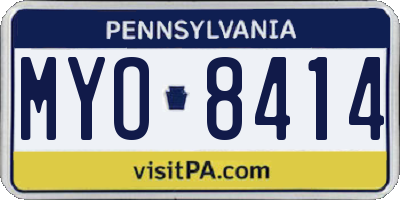 PA license plate MYO8414
