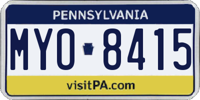 PA license plate MYO8415