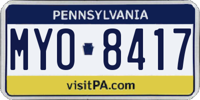 PA license plate MYO8417