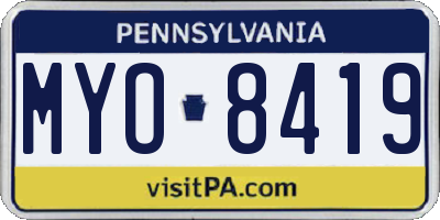 PA license plate MYO8419