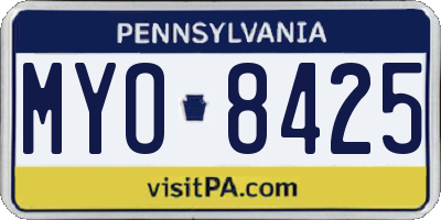 PA license plate MYO8425